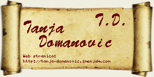 Tanja Domanović vizit kartica
